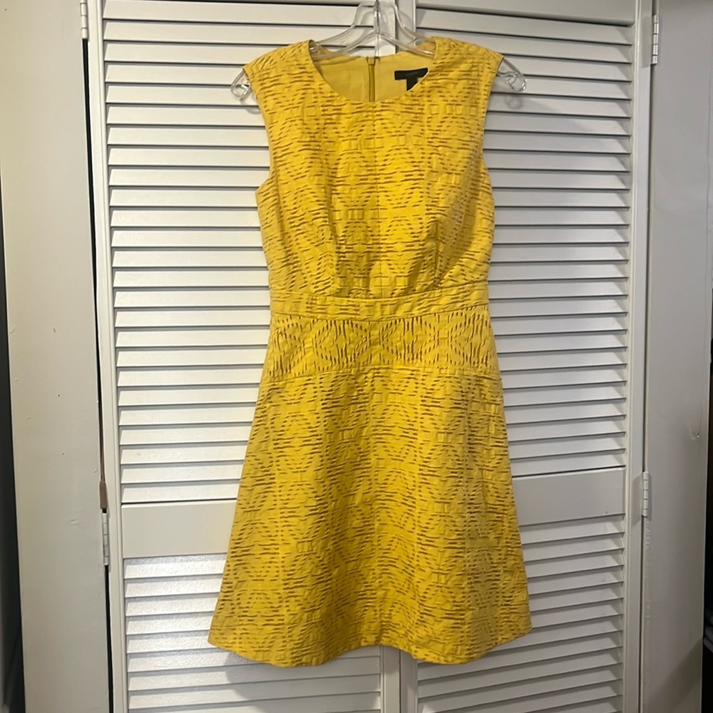 J. Crew Yellow Eyelet Fit & Flare Cocktail Dress - Size 0